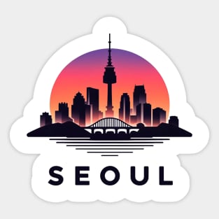 Seoul Sunset Silhouette Sticker